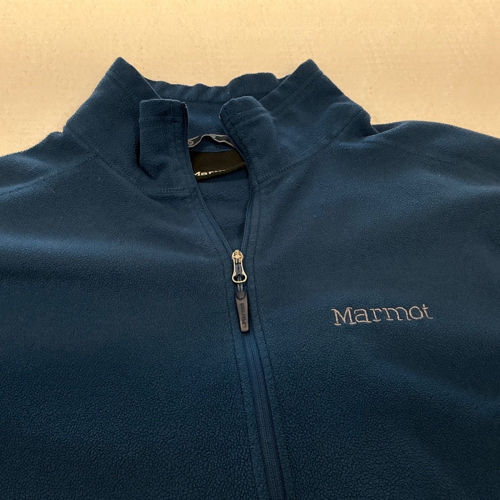 Marmot Mens Blue Quarter Zip Fleece Pullover Mock Neck Activewear Sweater XL‎